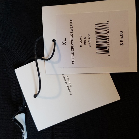onia cotton crewneck sweater.   Black size XL.   NWT. - Picture 7 of 7